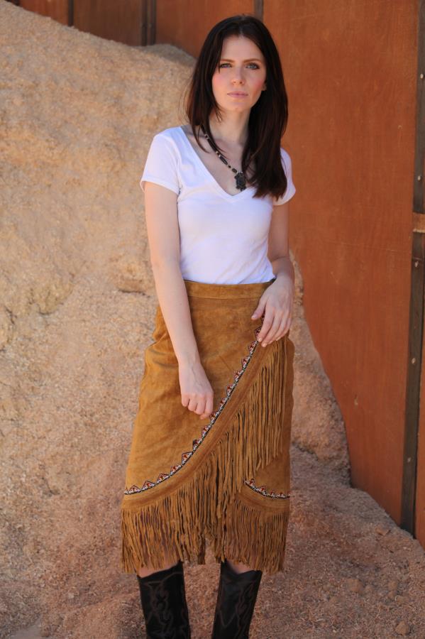 Yuma Fringe Wrap Around Suede Skirt YUMASKIRT OldTradingPost